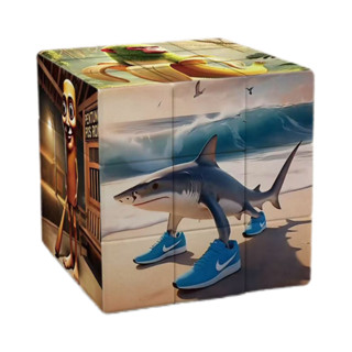 2025新款外國山海經鯊魚木棍創意三階解壓魔方學生兒童益智拼圖玩具禮物20250604