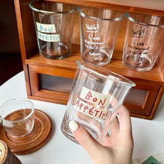 [客製化][玻璃杯]ins 玻璃 咖啡杯子 水杯 字母 啤酒 飲料 牛奶 冷飲杯 開業 禮品 可定製logo
