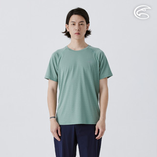 ADISI 男山形緹花消臭快乾圓領上衣 AL2511091 草綠 (M-3XL)｜環保紗 透氣 快乾 抗臭 排汗衣