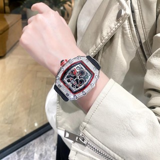 gfd理查德酒桶型鑲鑽男表斯坦森氚氣奢華滿鑽手錶女男款米勒表學生男