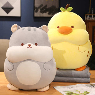 暖手 暖手寶 暖手枕 貓爪暖手寶 暖手抱枕 暖手倉鼠抱枕被子兩用午睡枕頭空調毯子三合一辦公室靠枕車用靠墊