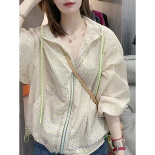 【新店特惠】防曬衣 2024年夏季新款複古小碎花寬鬆連帽防曬服女休閒百搭薄款外套上衣
