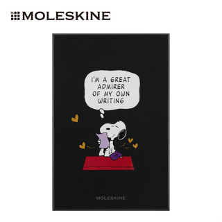 MOLESKINE史努比限量筆記本禮盒/ 史努比迷/ L型/ 黑/ 含史努比刺繡貼 eslite誠品