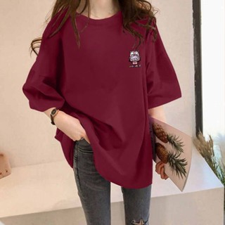 胖胖美依 上衣 T恤 短袖上衣 M-2XL夏季美式復古酒紅色小眾短袖t恤純棉百搭體恤港風ins潮上衣-6999.