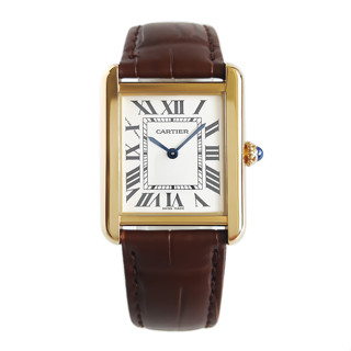 Cartier 卡地亞女表坦克方形18k玫瑰金石英手錶女士款W5200024