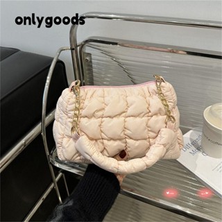 ONLYGOODS 蓬鬆手提包,大容量羽絨棉單肩包,時尚輕便絎縫手提包,適合女士女孩