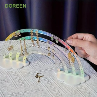 DOREEN Cloud Rainbow 耳環架,可拆卸首飾收納盒耳釘展示架,時尚透明 DIY 亞克力首飾收納架女士女孩