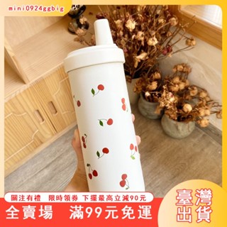 臺灣出貨 可愛咖啡杯 吸管杯 防漏保溫杯 保溫瓶 大象杯保溫瓶 304不鏽鋼保溫杯 水壺500/750ml 保溫杯環
