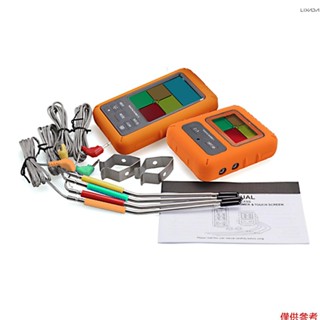 帶 4 個探頭的無線肉類溫度計 328 英尺遠端彩色 LCD 背光顯示倒數計時器溫度警報數字遠端燒烤溫度計