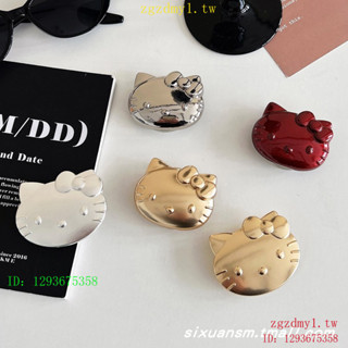 WSIB DCO2 INS韓風電鍍色KT貓HelloKitty卡通氣囊手機支架折疊伸縮旋轉氣墊防摔指環扣粘貼式支撐座創