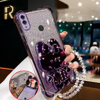 矽膠外殼 REDMI note 7 pro note 7 柔軟透明四角加厚電鍍手機殼兔子化妝鏡帶支架外殼