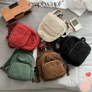 EMPTYCUP迷你揹包錢包,旅行燈芯絨小揹包,休閒美學雙肩包女人和男人