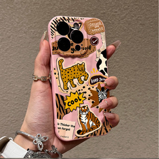 美式經典卡通野生動物手機殼褶皺防震13 16 11 15 Pro相容iPhone 16 15 14 13 12 11 P