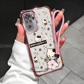 Redmi Note 10 Pro 4G Note 10 5G手機殼可愛貓花防摔四角矽膠TPU透明軟殼HD002手機殼