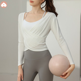 YOYOPEACH【現貨+預售】高階感秋冬 修身舞蹈 瑜珈服女 長袖健身服 上衣普拉提 訓練運動罩衫