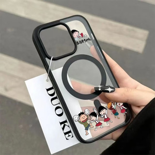 簡約 卡通 快樂女孩 新款 磁吸 手機殼 透明 適用iPhone 14ProMax 15ProMax 13Pro 12P