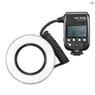 【有頻道】Godox MF-R76微距環形閃光燈 閃光指數14 10檔亮度可調 通用佳能 尼康 索尼等相機（配套鋰電池）