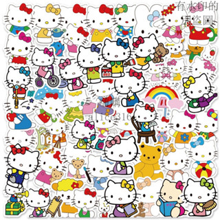 限時低價 50張入 Hello Kitty 凱蒂貓 可愛卡通防水貼紙 行李箱貼紙 機車貼紙 筆電貼紙（4）