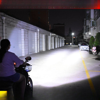 電動車燈機車改裝外接超亮白光射燈12V48V60V流氓燈泡前LED大燈