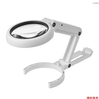 [新] 5X/10X 手持臺式放大鏡帶 LED 燈和支架 USB P