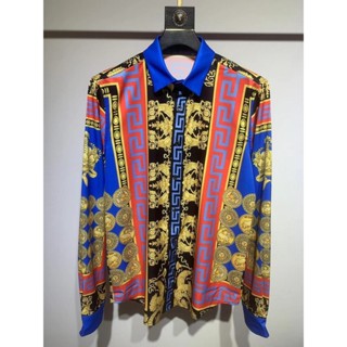 VERSACE1478 男士襯衫奢華印花長袖襯衫