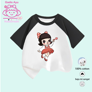 準備傳送 Ayu 女童/女童 T 恤女童裝 12 歲女童衣服最新進口女童上衣 2-12 歲印花兒童 T 恤帶流行卡通圖案