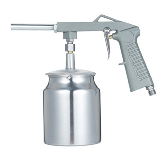 氣動噴漆槍 配750ml噴壺 適用於汽車底盤油漆噴塗 塗料噴塗機 噴槍可與油性、溶劑型和水性材料配合使用 灰+銀色