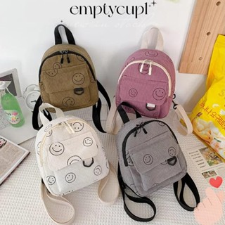 EMPTYCUP旅行揹包,燈芯絨拉鍊迷你揹包,便攜式可調輕量級小揹包女士們