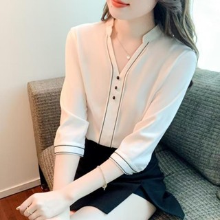《現貨下單》白色短袖雪紡襯衫女士裝2025年新款夏季高階氣質爆款上衣洋氣襯衫shirt上衣女襯衫女生襯衫短袖
