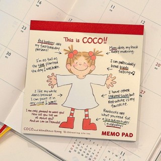 可愛的 Coco MEMO PAD NO64 記事本 50 張 4 種不同的紙圖案防水 PP 保護套
