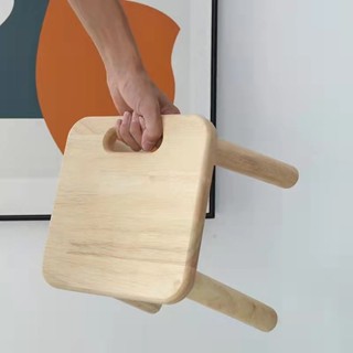 【臺灣發貨】手提凳胡桃色實木小凳客廳家用耐用兒童板凳寶寶椅大人入門換鞋凳