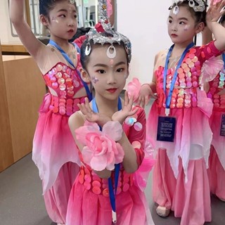 兒童傣族古典肚皮舞唧唧魚兒躍舞蹈服魚兒歡歌表演服美人魚服5.20