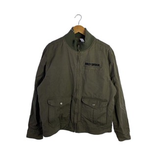 HARLEY DAVIDSON MILITARY MiLi 哈利戴維森軍事外套雙面 L 棉 KHK 日本直送 二手