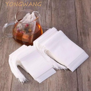 YONGWANG100件帶繩子的茶濾袋,可抽拉多尺寸一次性咖啡袋,透明的DIY自創抽繩一次性茶包