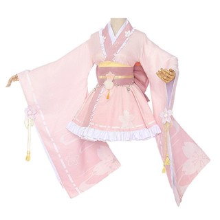 動漫和服女僕款cos服粉色和風二次元動漫cosplay全套