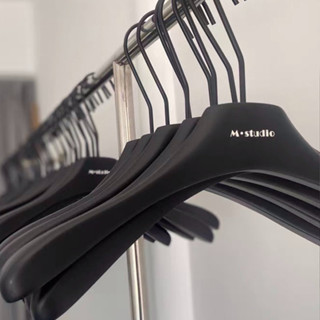客製化 衣架 衣架服裝店實木 烤漆啞黑色女裝衣掛 防滑 兒童高檔 衣撐 褲架 定製LOGO
