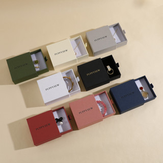 客製化 首飾盒 logo定製 抽屜紙盒 帶紋理 首飾盒 戒指盒 耳釘項鏈 珠寶 禮品 包裝盒