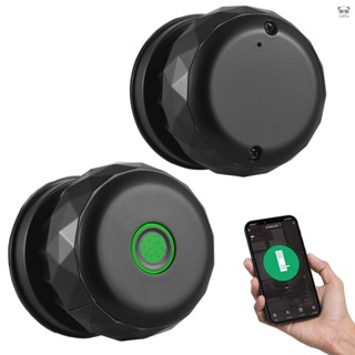 BT版本室內指紋鎖 家用木門球形鎖 鎖 塗鴉APP+指紋+鑰匙 適合35-55mm門厚的多種門型 使用4*AA電池（不含