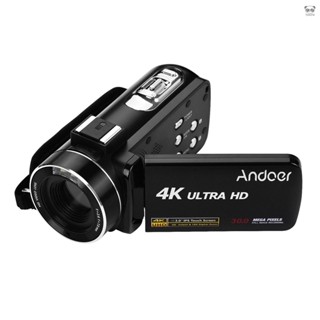 Andoer 4K超高清便攜DV數位相機 拍照錄影 3.0英寸觸控式螢幕 支援連拍/防抖/人臉檢測功能 標配單機+1塊NP-