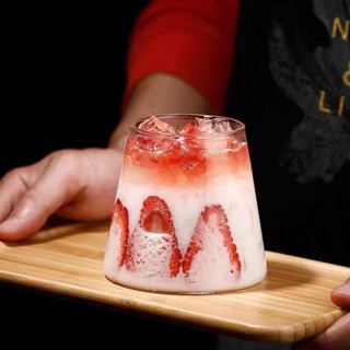 現貨=快速發出 ins風富士山玻璃杯日式水杯 威士忌杯早餐牛奶杯網紅果汁杯飲料杯
