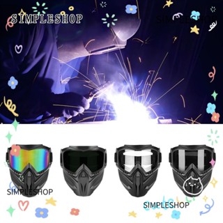 SIMPLESHOP 自動變暗焊接眼鏡,可拆卸抗衝擊焊機,高品質防塵可調節帶騎行護目鏡工作防護裝備