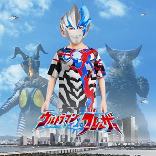 布萊澤奧特曼短袖男童衣服夏速乾套裝T恤角色扮演兒童表表演服裝CC250605