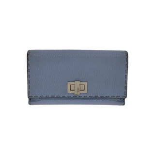 FENDI 芬迪 芬迪皮卡布藍色女士長款錢包 8M0308 日本直送 二手
