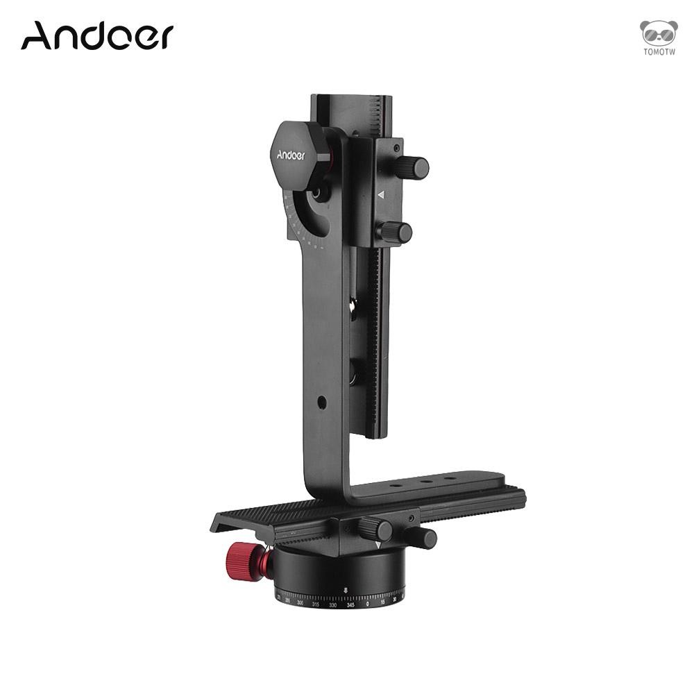 Andoer 720度全景雲臺 3D攝影 360度旋轉底座+2個雙向滑塊+L型支架套裝 最大承重3kg