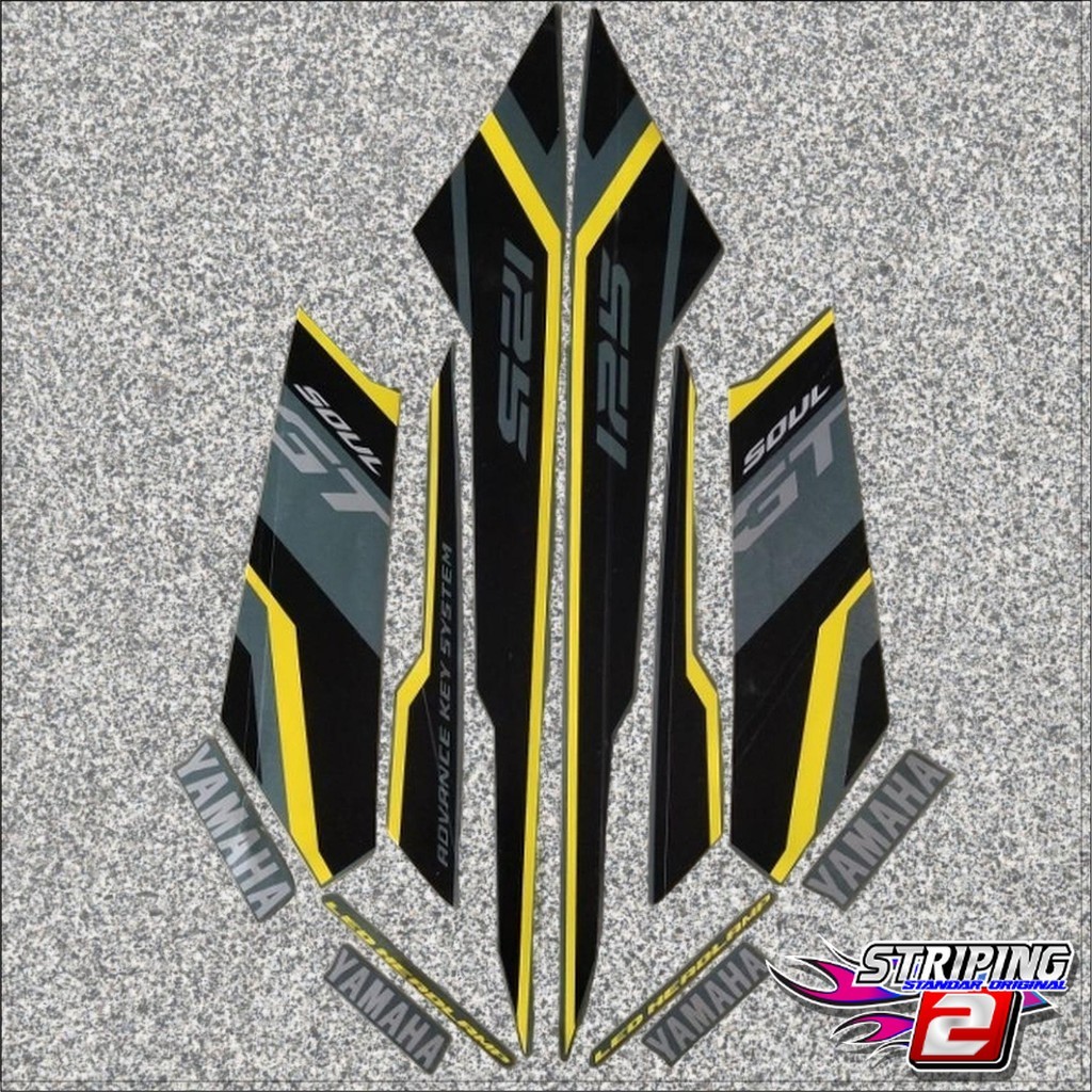 山葉 HIJAU 條紋雅馬哈靈魂 GT 125 2017 2018 瓶綠色標準品質摩托車車身貼