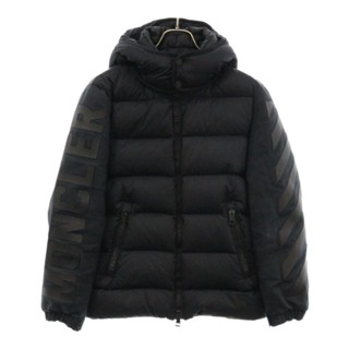 MONCLER 蒙克萊蒙克萊 x 灰白色環保護套橡膠偏壓連帽羽絨外套黑色 日本直送 二手
