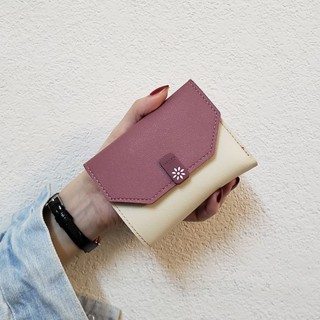 限時折扣 熱賣ins新款韓版方小錢包女短款折疊簡約時尚女士卡包迷你零錢包三折耐用耐磨零錢袋 皮夾 多卡位