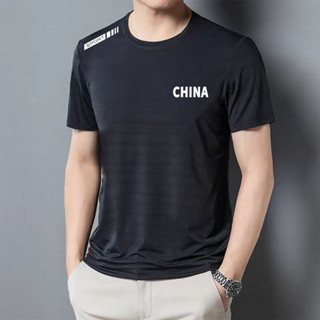 《現貨下單》短袖t恤男夏季男士跑步透氣健身冰絲速乾衣薄款男款運動上衣圓領