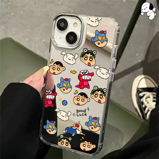 可愛小新鏡面 防摔手機殼 三星S25 S24 S23 S22 S21 Note20 Ultra S20 FE M34