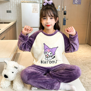 MIGUA秋冬季兒童睡衣法蘭絨男孩女童中大童厚款卡通寶寶小學生家居服套BAOBEI